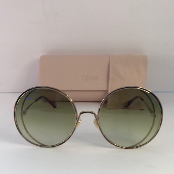 New Authentic Chloe Gold & Green Round Sunglasses HANAH COLLECTION main image 8